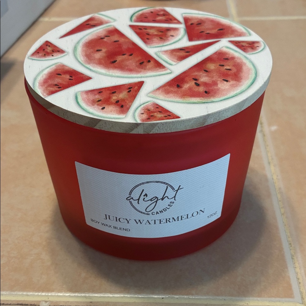 Juicy Watermelon Soy Wax Candle - Red